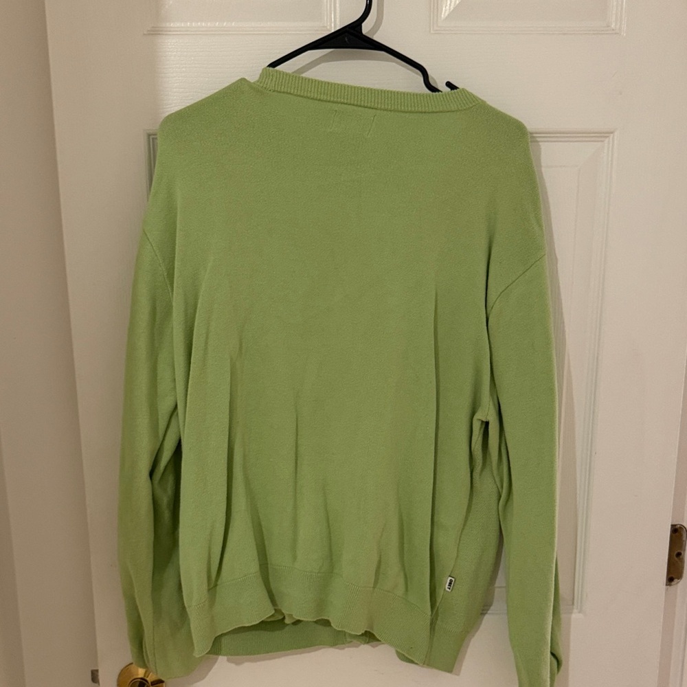 Obey Light Green Cardigan with Pink Floral Design - Picture 2 of 3